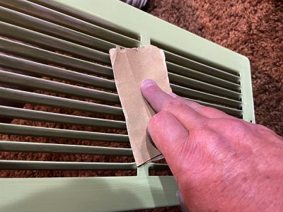 Sanding the vents