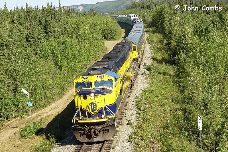 Passenger train at Healy Overpass